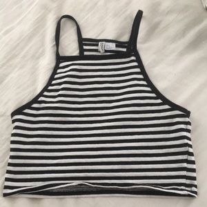striped cropped tank top